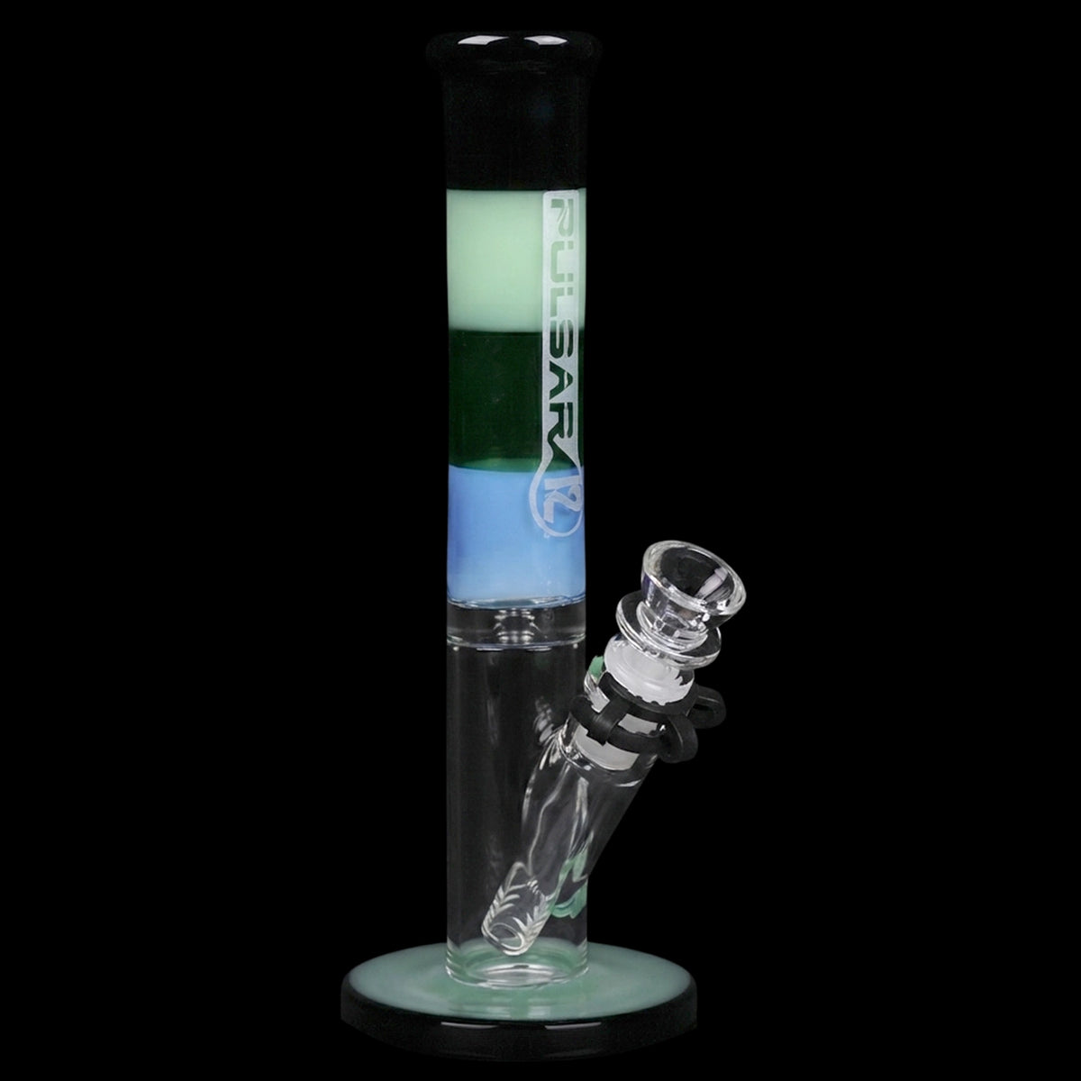 Pulsar Four-Tone Straight Tube Glass Bong - 10.25" / 14mm F