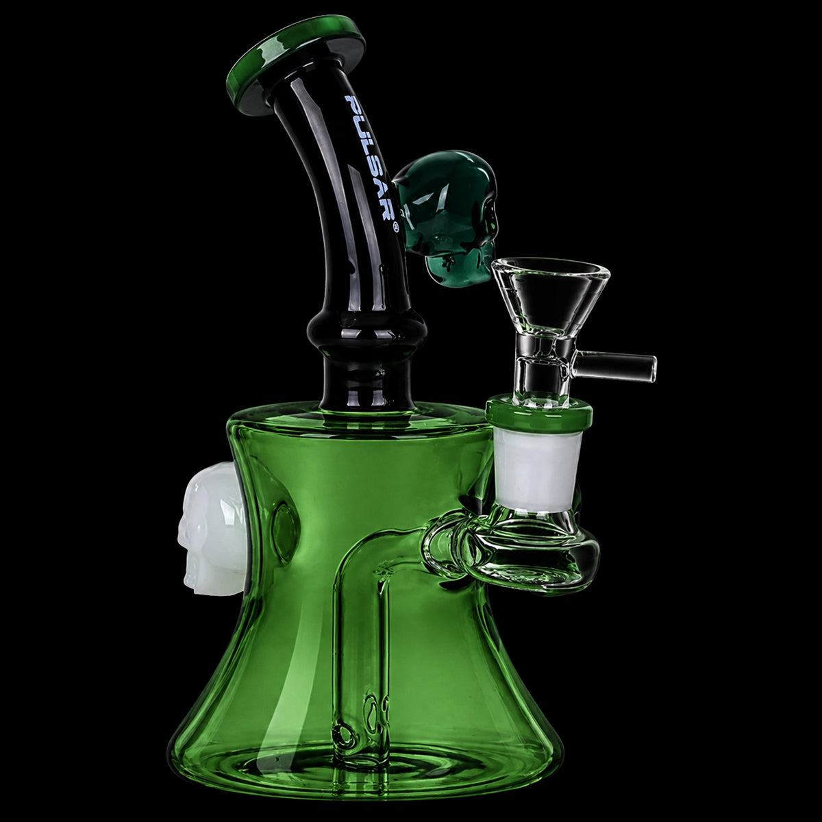 Pulsar Tri-Tone Gaggle of Skulls Hour-Glass Bong - 6.5" / 14mm F
