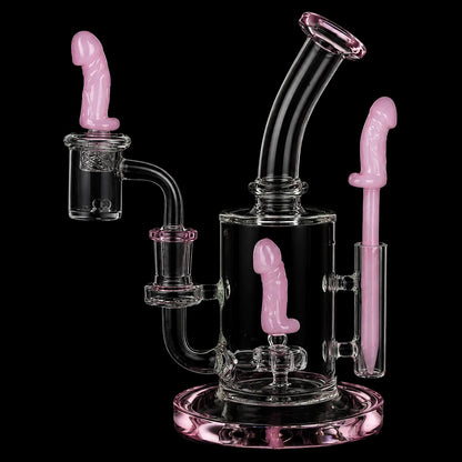 SeshGear Danger Noodle Glass Dab Rig Set - 8.25" / 14mm F