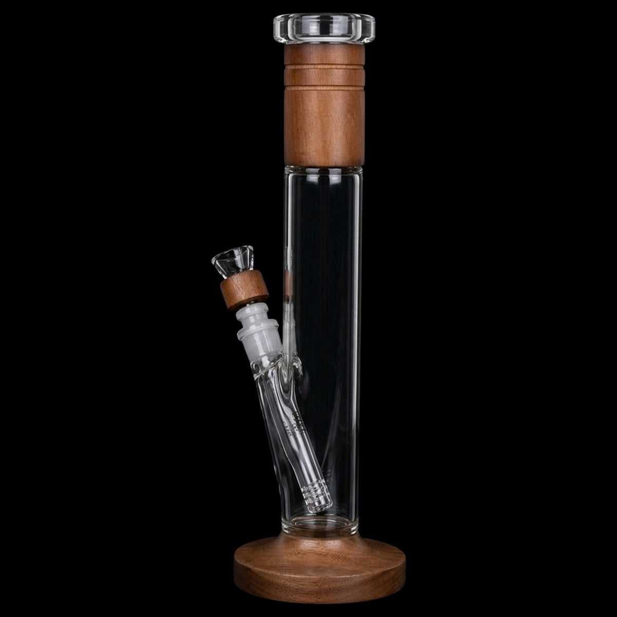 Pulsar Wood on Glass Straight Tube Bong - 14.25" / 14mm F