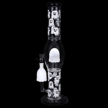 Pulsar Glow In the Dark "Ghosty" Glass Bong - 15.25" / 14mm F