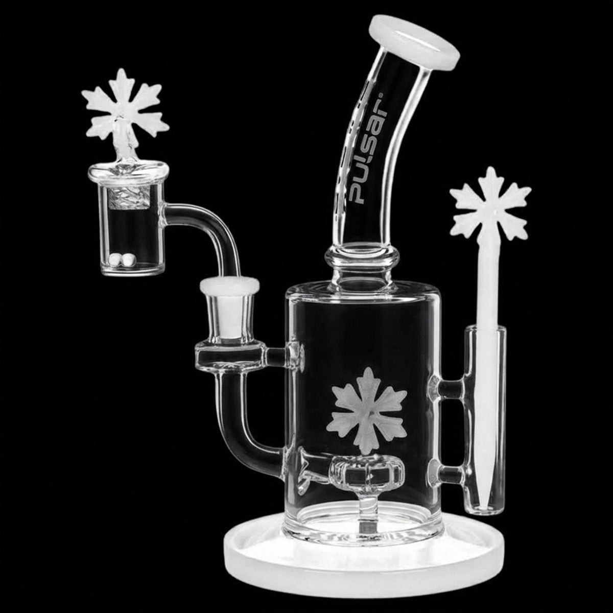 Pulsar Holidaze Series Glass Dab Rig Set - 8.25" / 14mm F / Snowflake