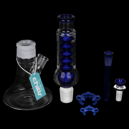Pulsar Chillr Glycerin Beaker Glass Bong - 13" / 14mm F / Blue