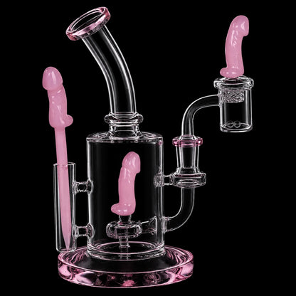 SeshGear Danger Noodle Glass Dab Rig Set - 8.25" / 14mm F