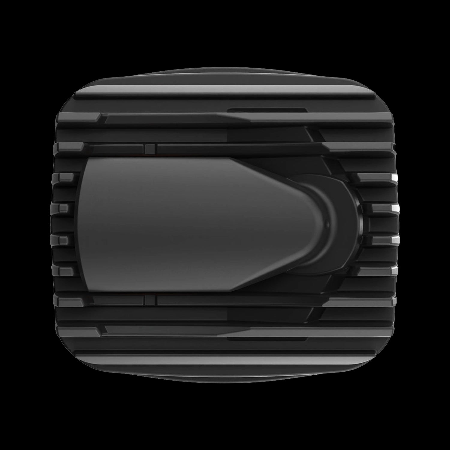 Top-down close-up of the textured ribbed surface and rounded mouthpiece area of the Storz & Bickel Veazy Vaporizer.