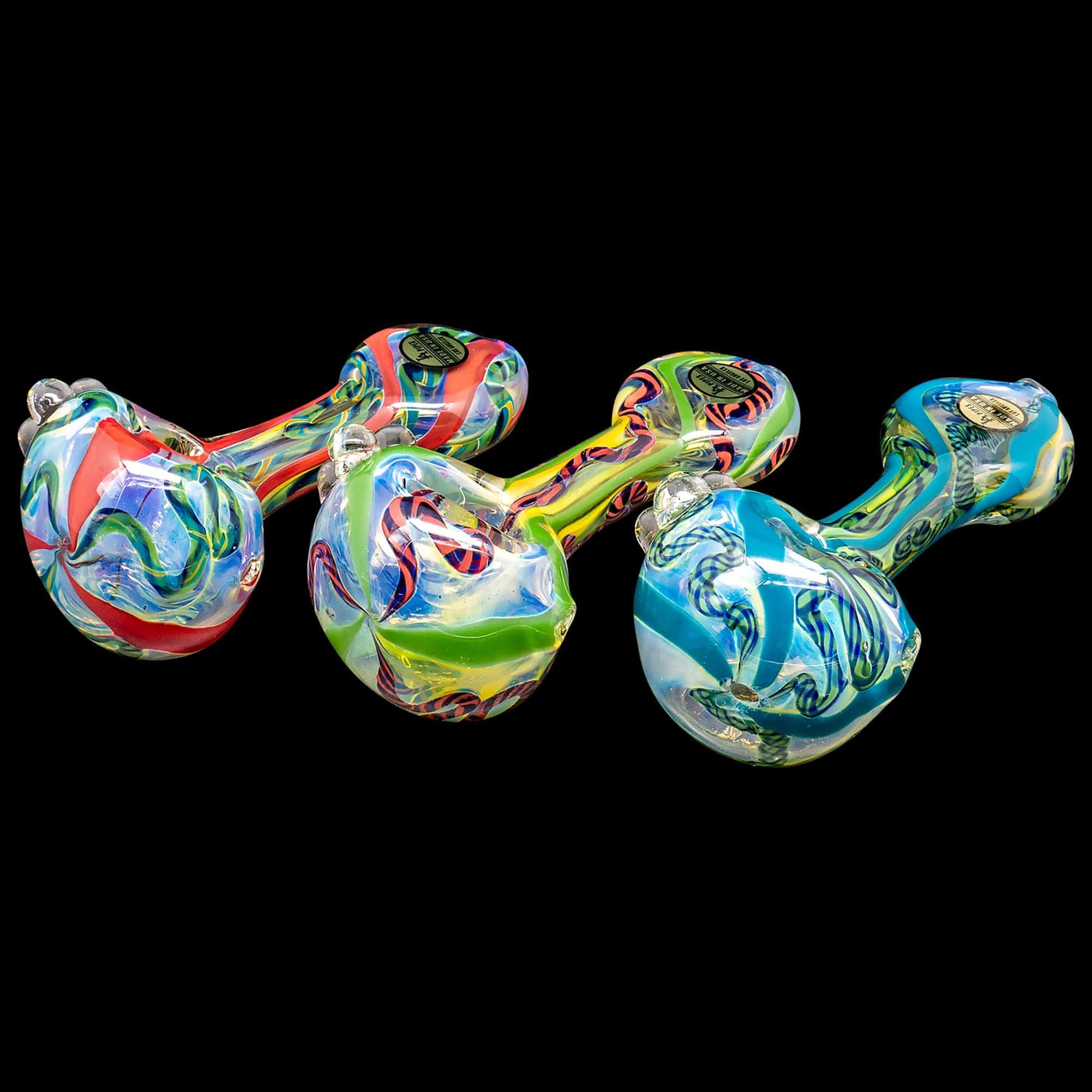 LA Pipes Inside-Out Candy Cane Color Changing Glass Pipe