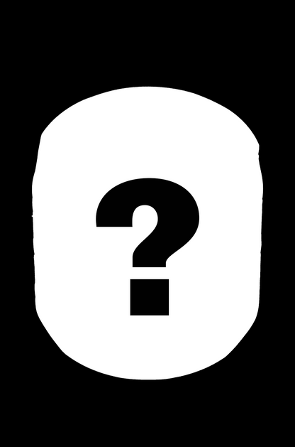 White cannabis preroll package with a black question mark.