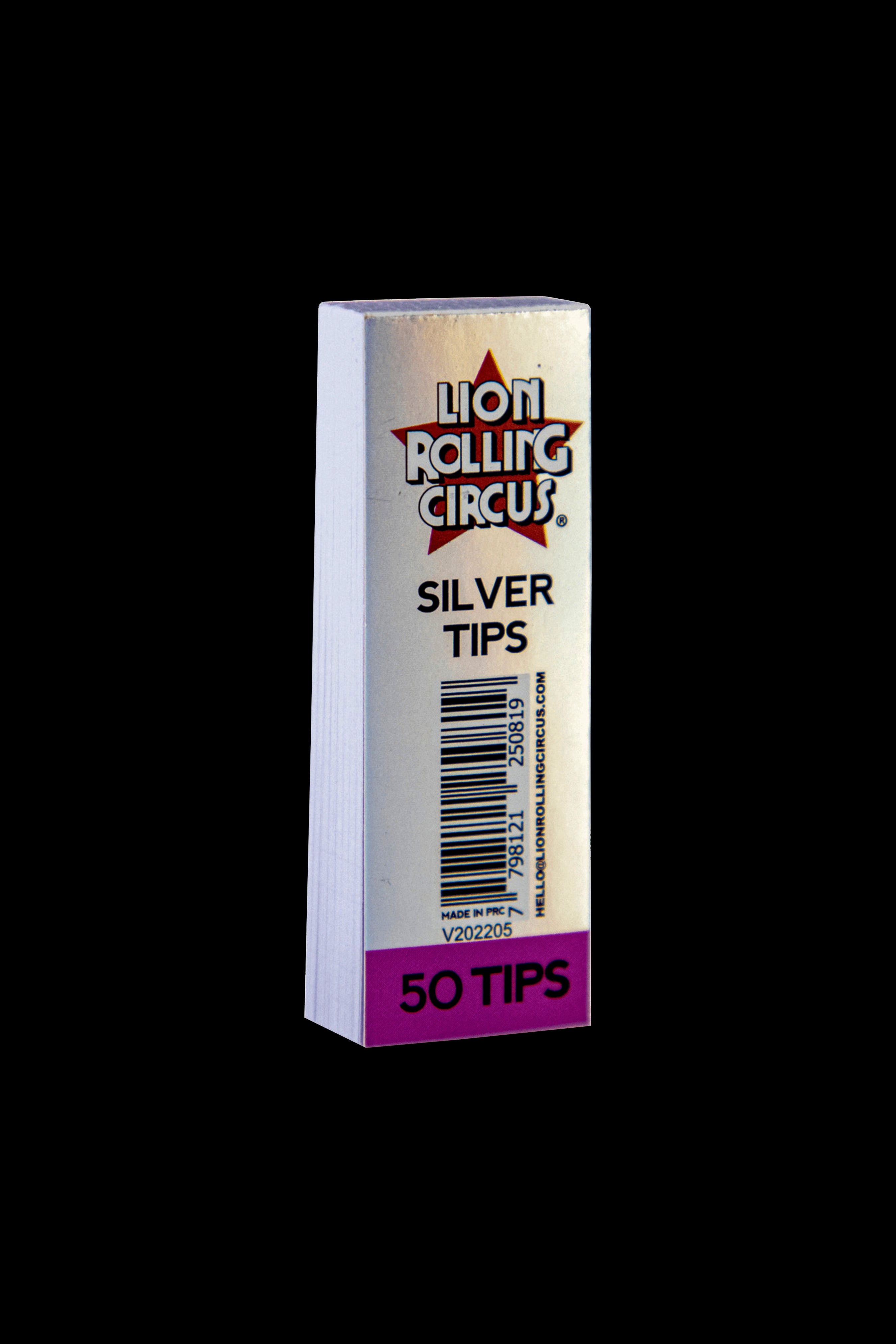 Pack of Lion Rolling Circus Silver Tips rolling filter tips.