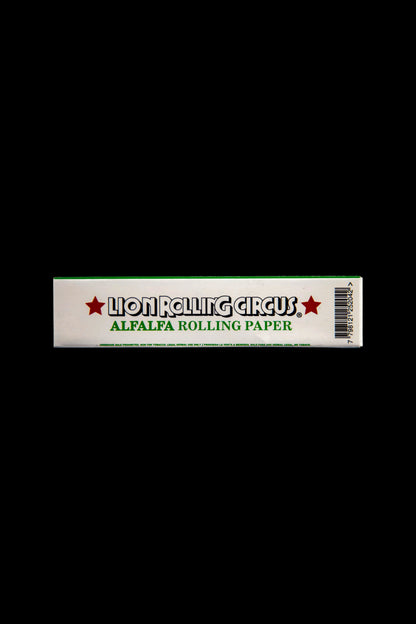 Pack of Lion Rolling Circus alfalfa rolling papers with red star branding.