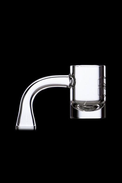 Clear quartz banger for vaporizing cannabis concentrates.