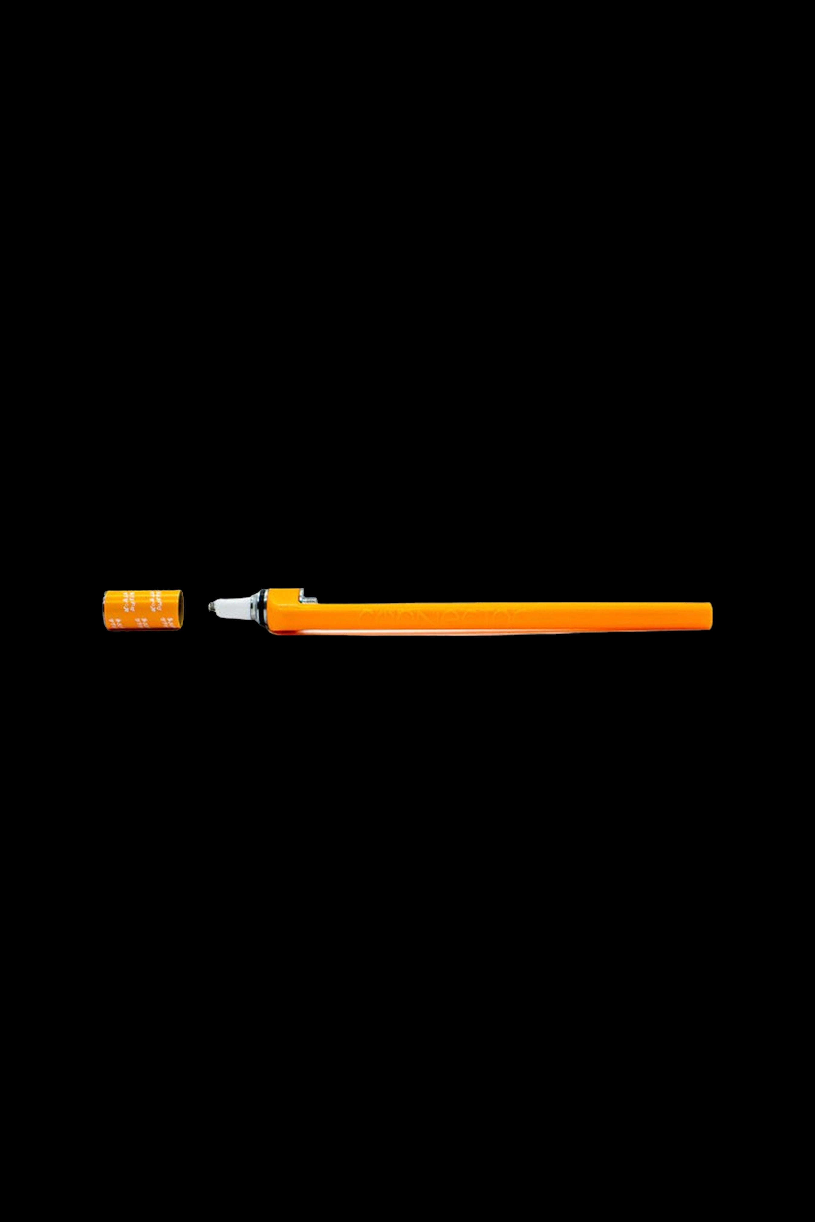 Orange cannabis dab straw with a glass tip.