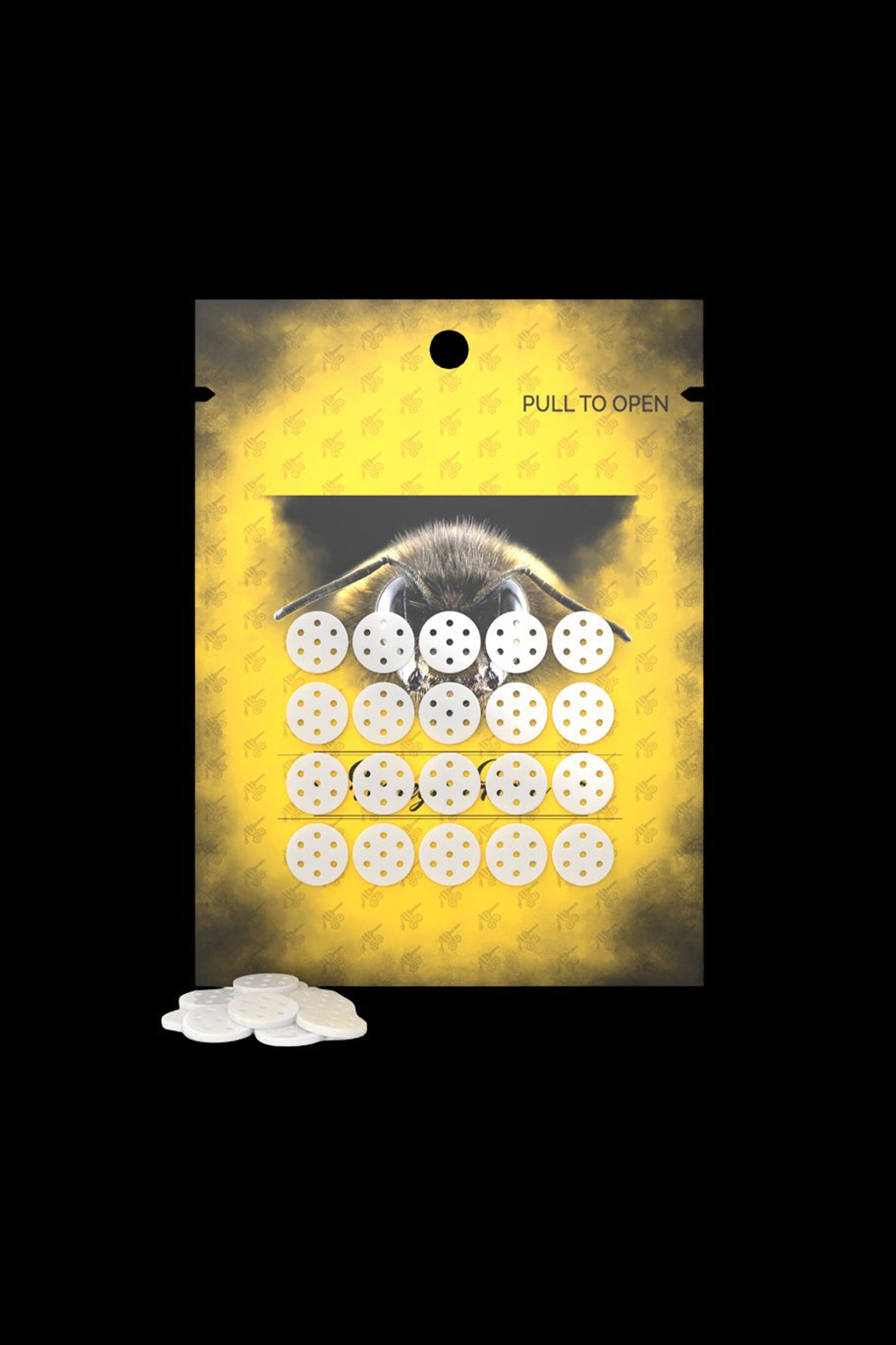 Honeybee Herb Honeycomb Flower Bowl Pipe Screens - 20pk