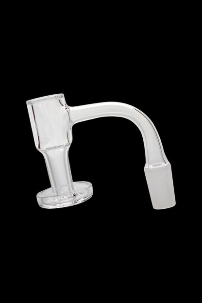 Clear glass quartz banger for dabbing cannabis concentrates.