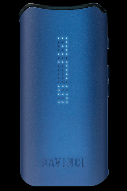Blue DaVinci IQ2 vaporizer with illuminated display.