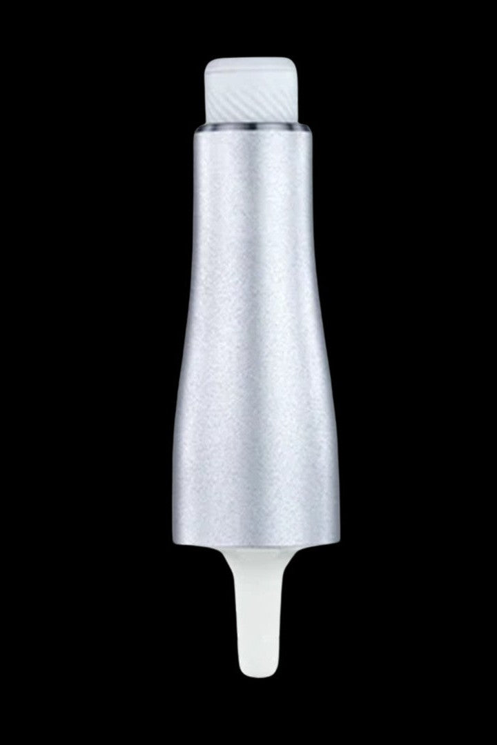 Silver cannabis oil vape cartridge.