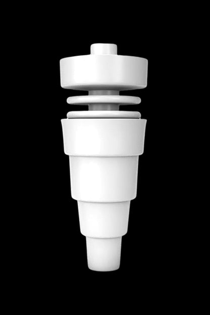 White quartz dab nail for vaporizing cannabis concentrates.