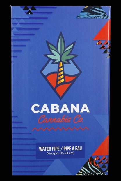Front-facing image of the Cabana Cannabis Co. Ahoy Dab Rig - Teal product box with a blue background, palm-leaf logo and white bold branding text.