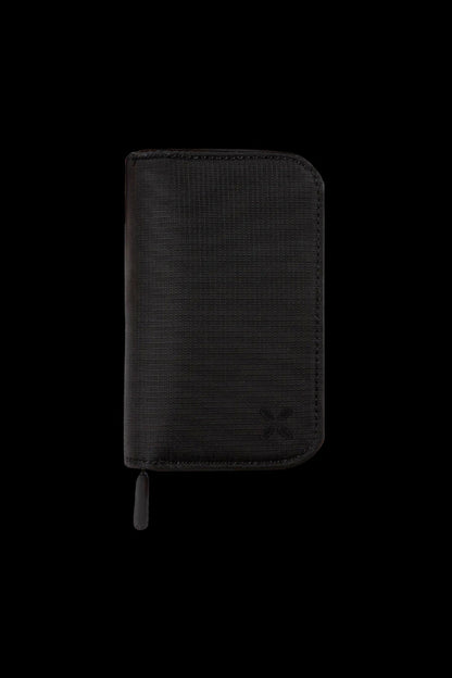 Black zippered cannabis accessories case.