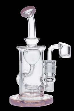 Bent Neck Incycler Water Pipe - Milky Pink