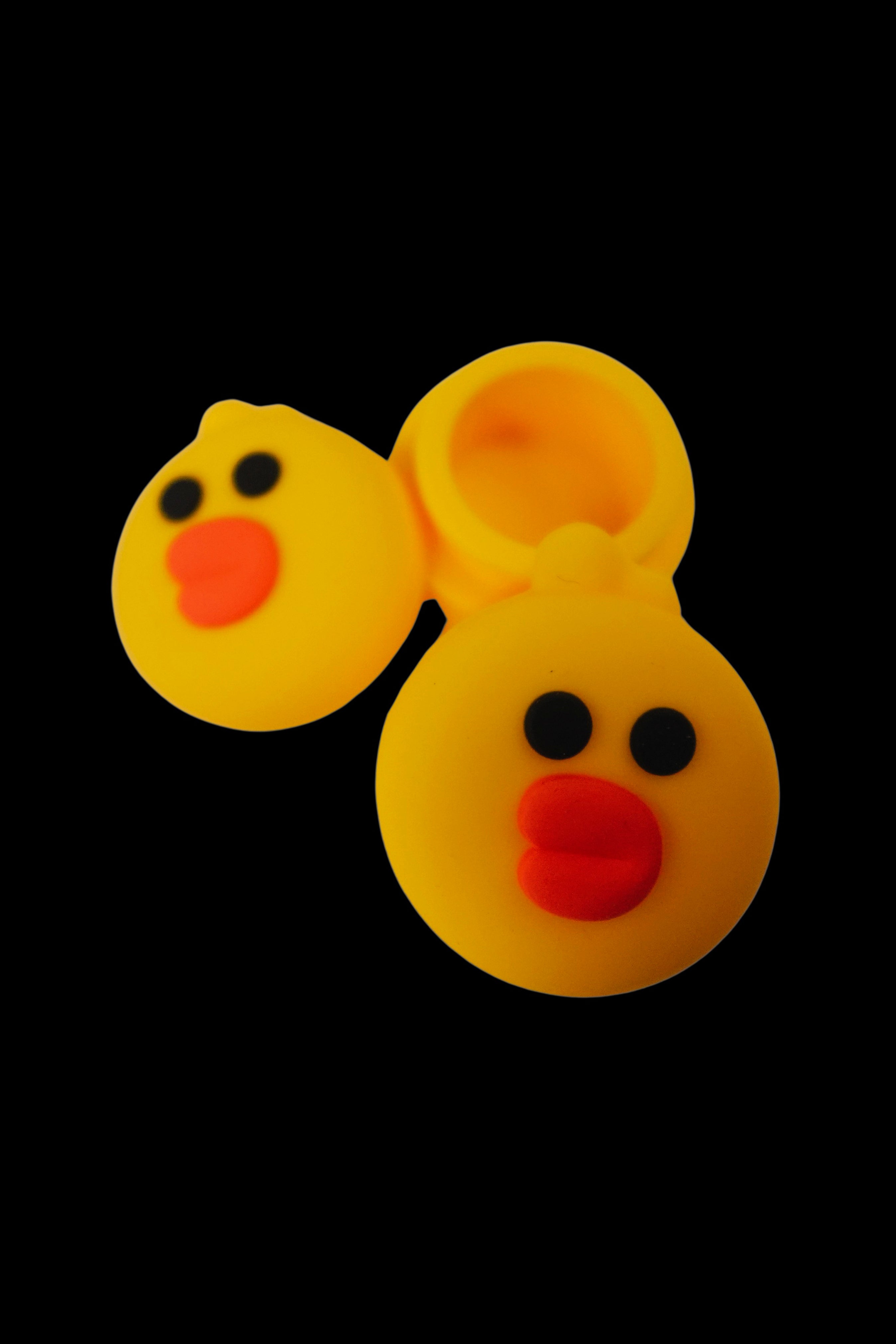 Rubber duck-shaped cannabis water pipe.