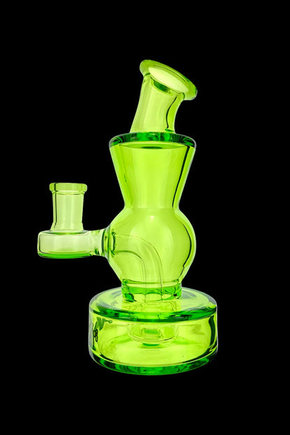 Green glass water pipe (rig) with bubbler design.