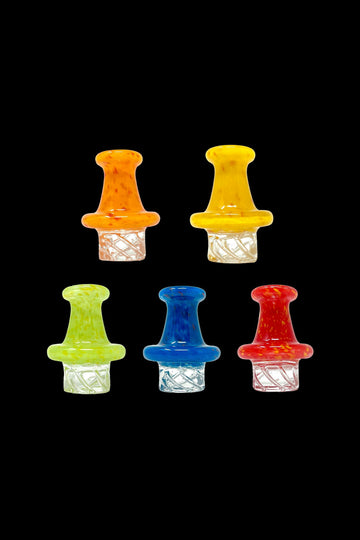 AFM Glass Color Dot Turbo Glass Spinner Carb Cap + 2 Pearls - AFM Glass Color Dot Turbo Glass Spinner Carb Cap + 2 Pearls