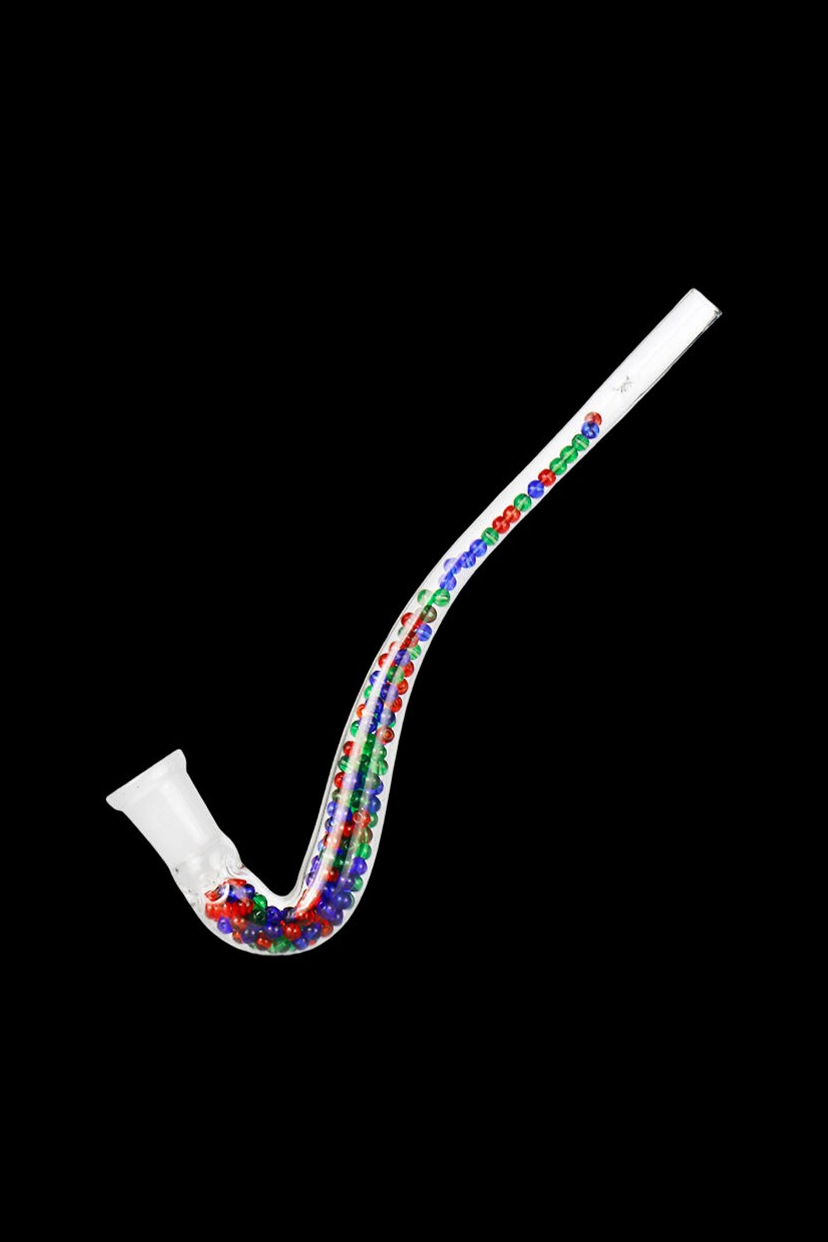 Glass pipe with colorful beadwork.