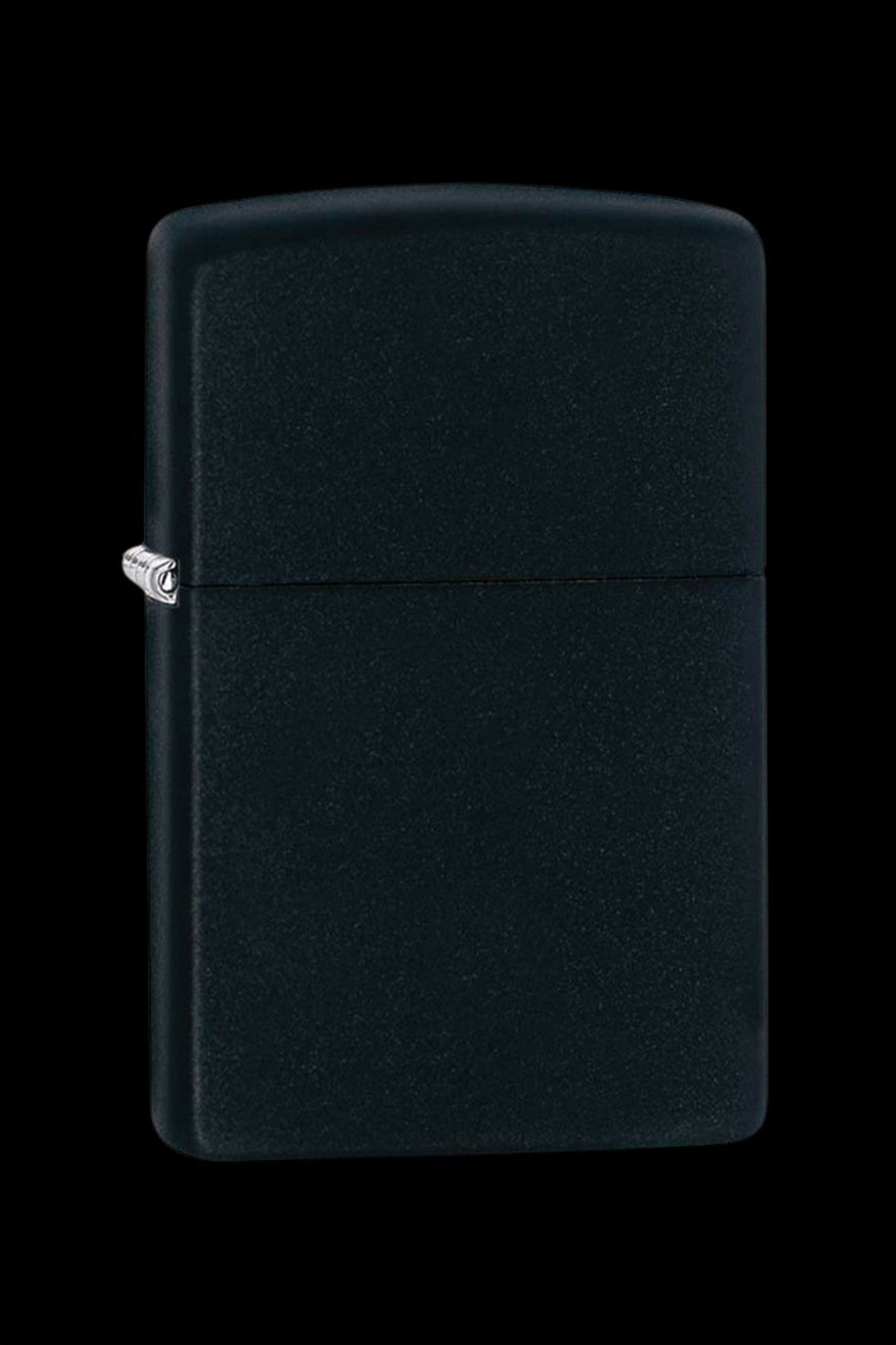 Black Zippo-style lighter, closed.