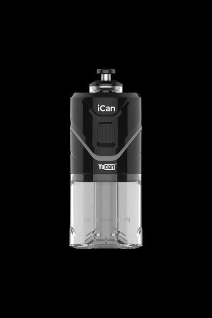 Yocan iCan portable dry herb vaporizer with clear storage container.