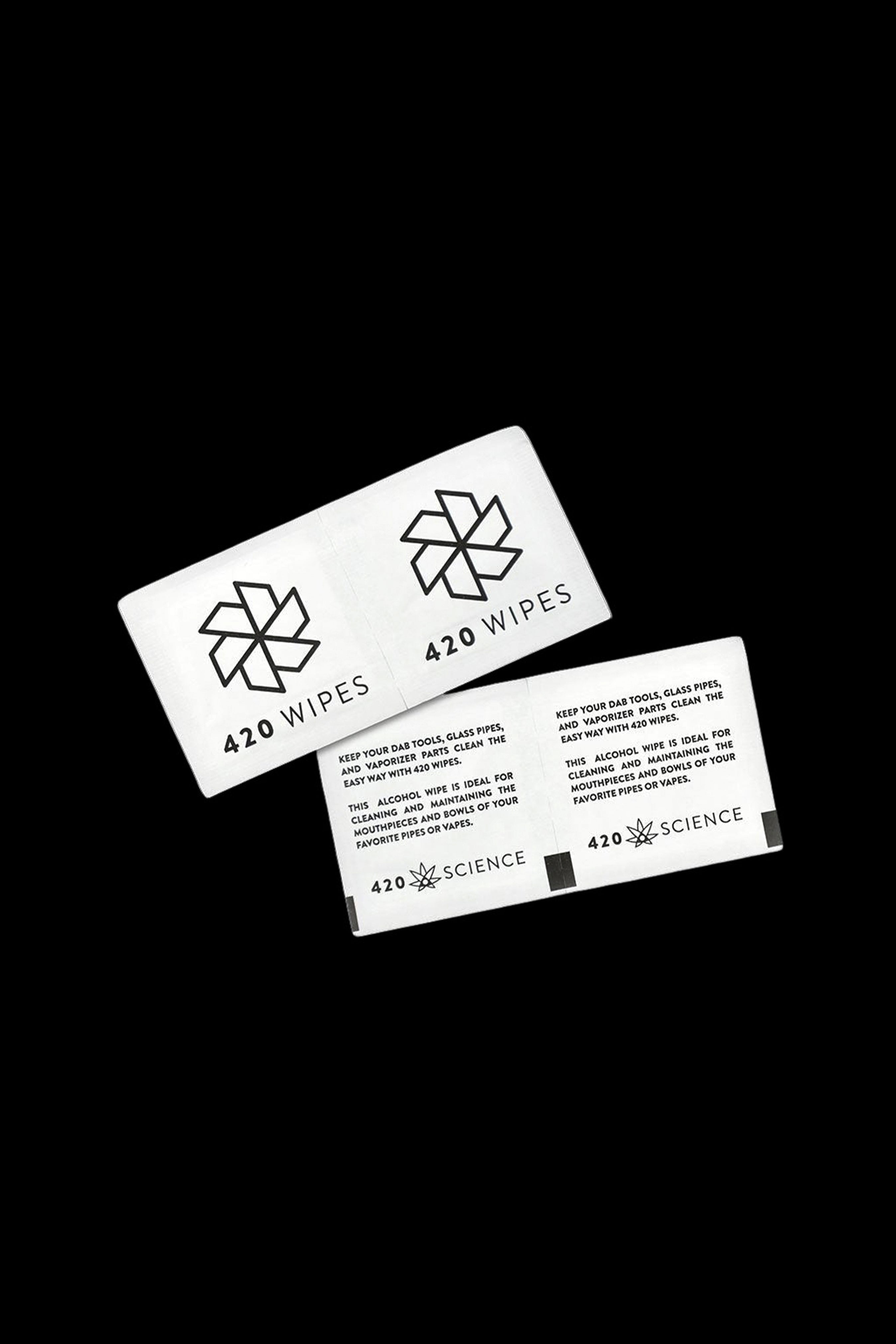 Package of 420 Science cleaning wipes for cannabis accessories.