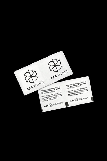 Package of 420 Science cleaning wipes for cannabis accessories.