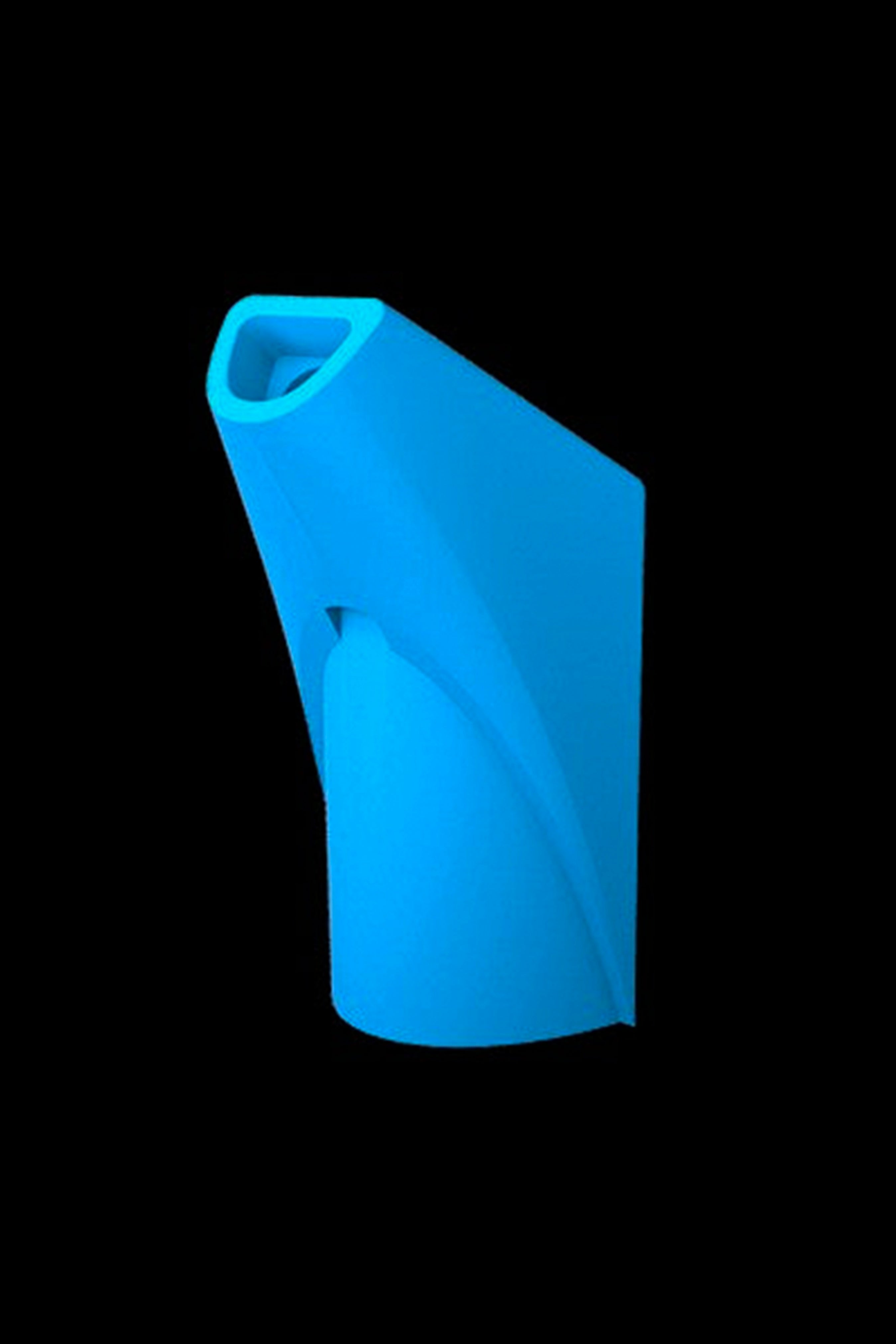 Blue glass cannabis mouthpiece.