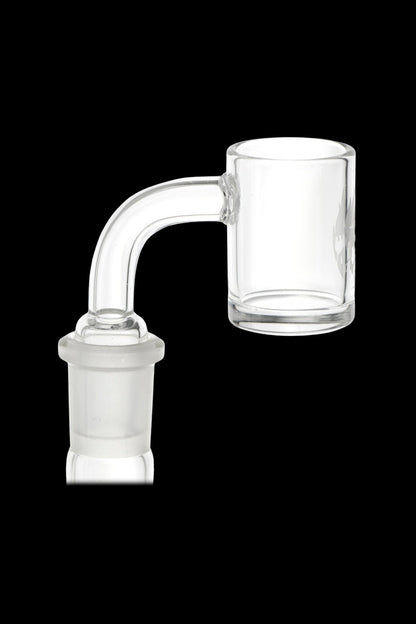 Clear quartz banger for dabbing cannabis concentrates.