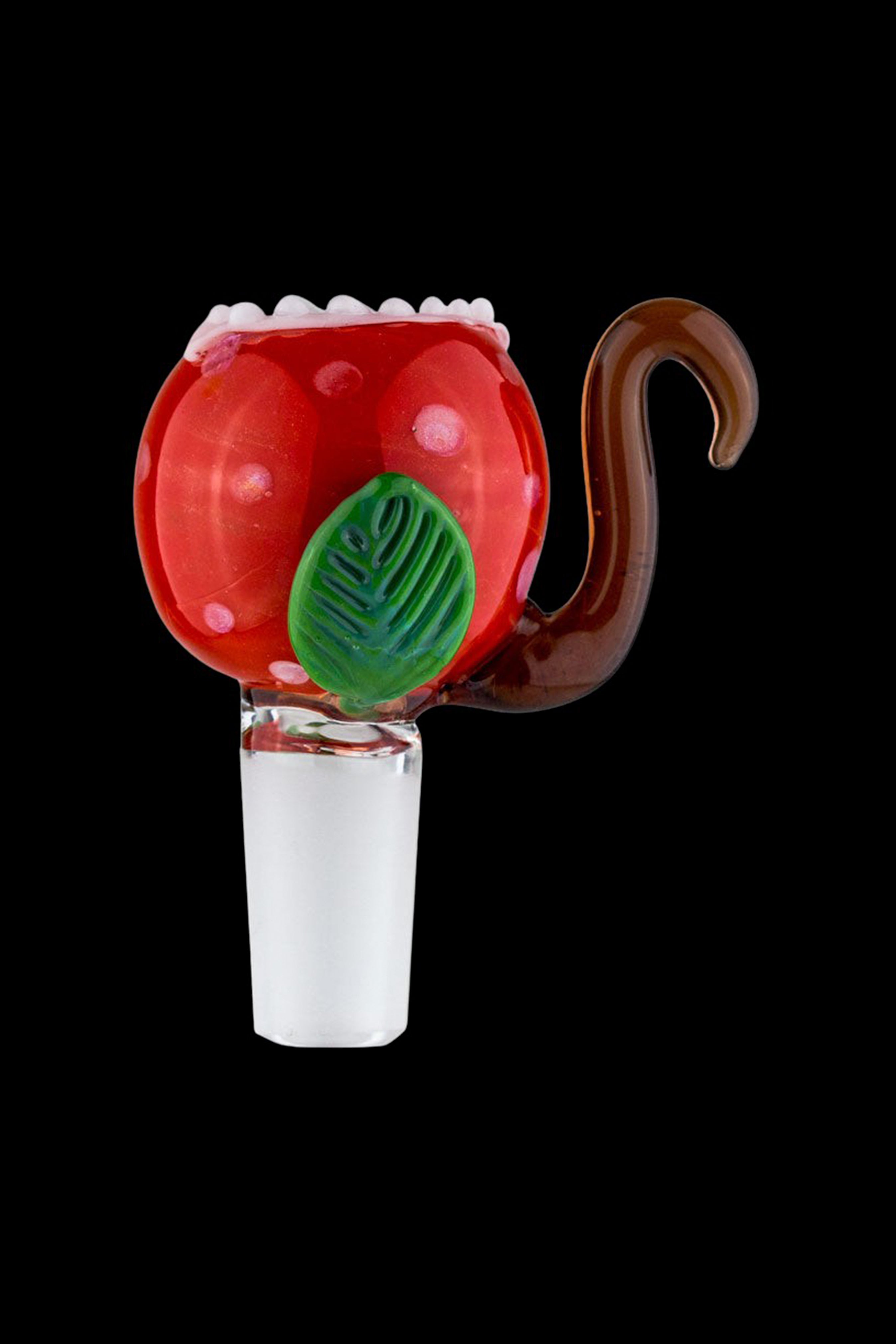 Hand-blown glass cannabis bowl shaped like a Venus flytrap.