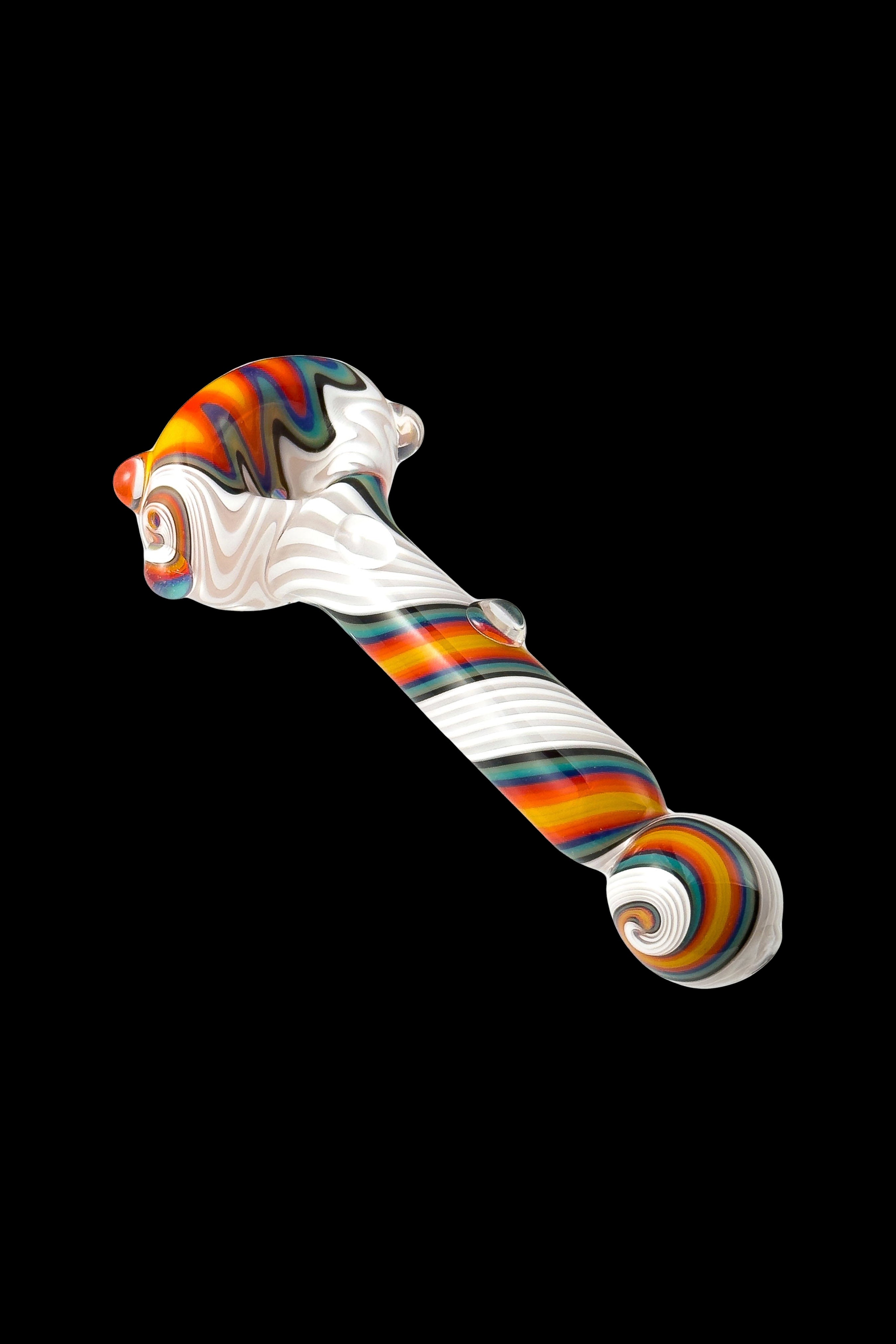 Colorful glass pipe for smoking cannabis.