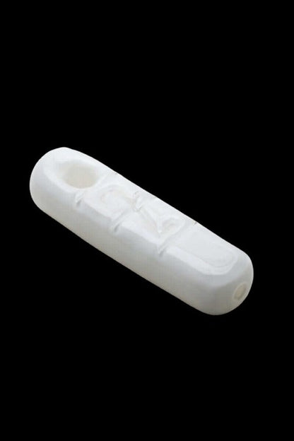 White marble pipe for smoking cannabis.