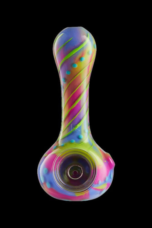 Colorful glass pipe for smoking cannabis.