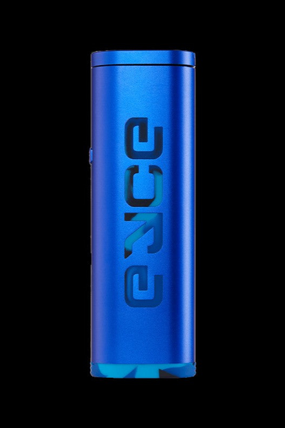 Blue cannabis vaporizer pen with “Yocce” branding.