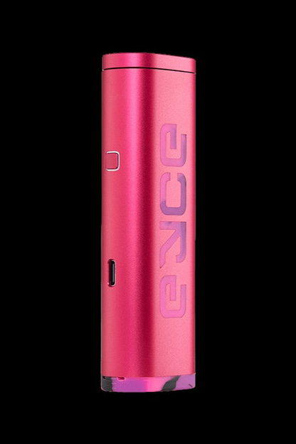 Pink cannabis vape pen with “ENCE” vertically embossed on the side.