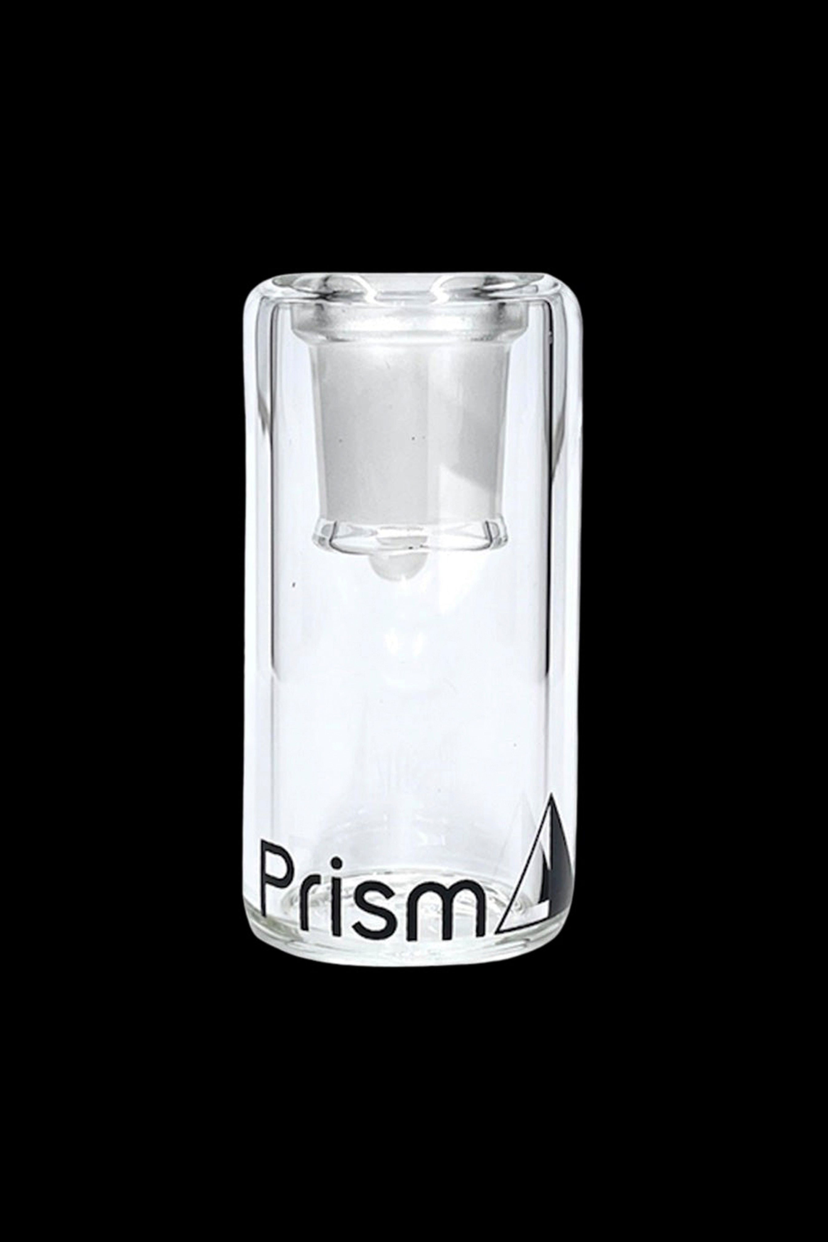 Clear glass dab rig with “Prism” branding.