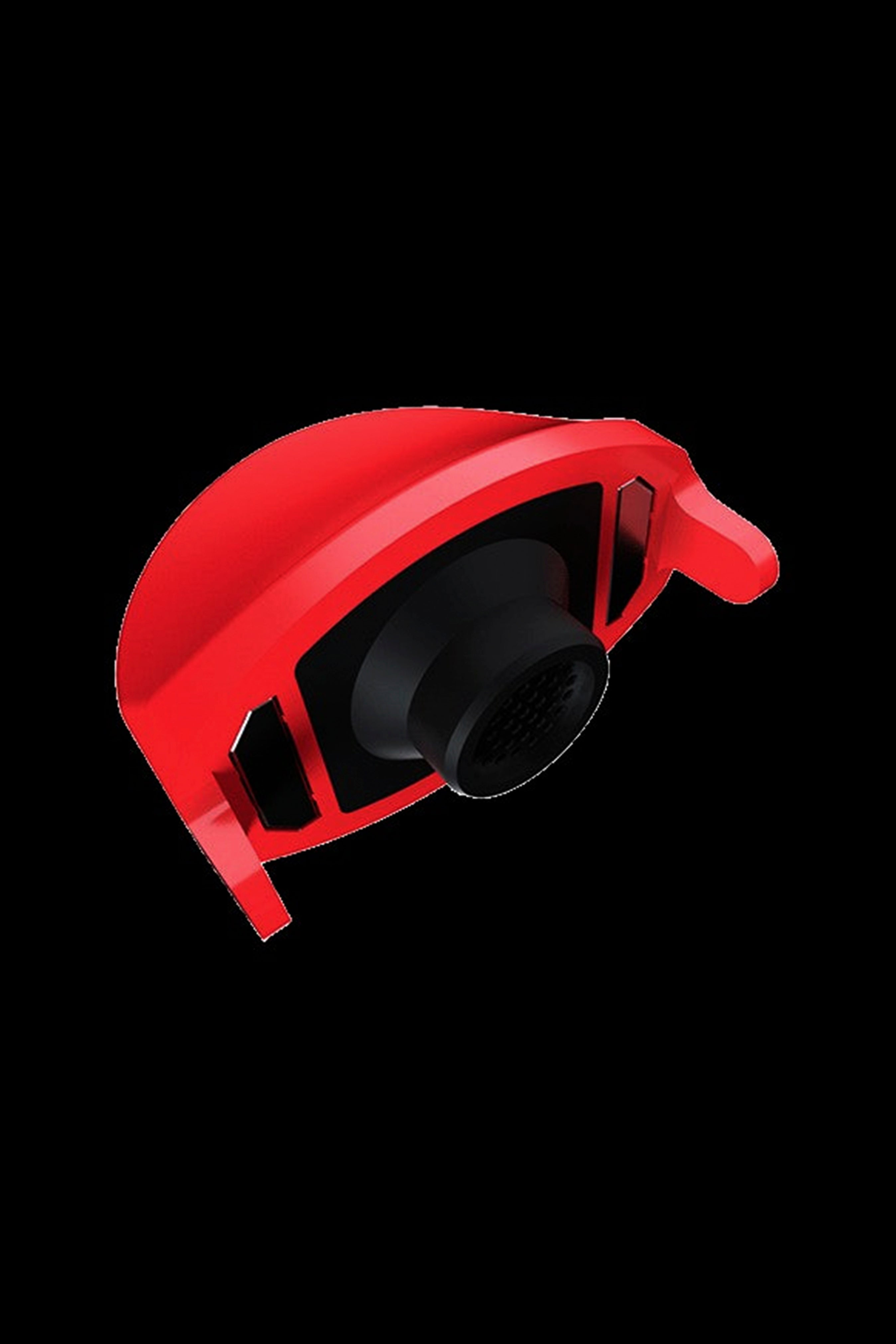 Red silicone carb cap for cannabis concentrates.