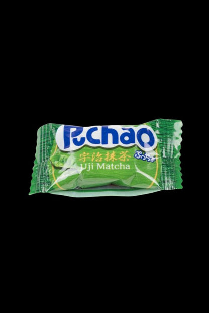 Packaged green cannabis-infused edible labeled “Pechao Uji Matcha.”