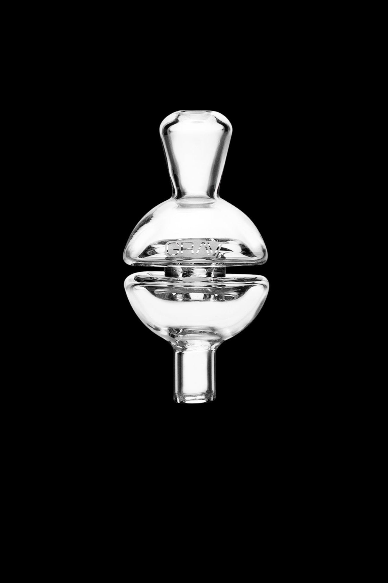 Clear quartz dab rig banger with spherical design.