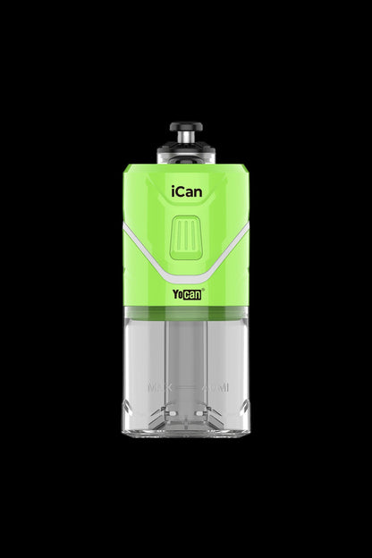 Yocan iCan cannabis oil vape pen with clear, graduated cartridge.