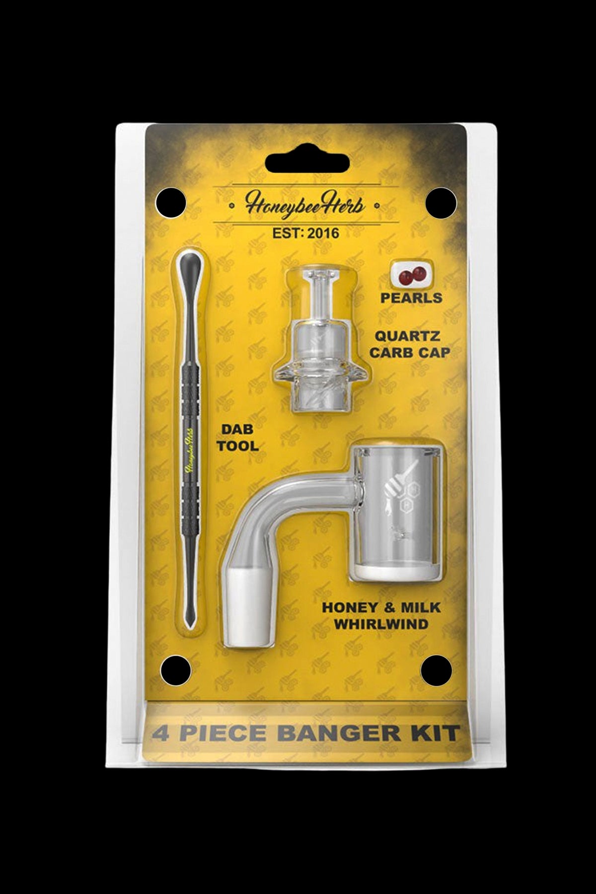 Honeybee Herb 4pc Banger Kit - Quartz & Titanium Nail Set