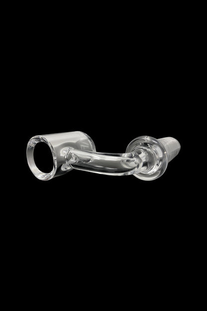 Clear glass oil rig attachment for dabbing cannabis concentrates.