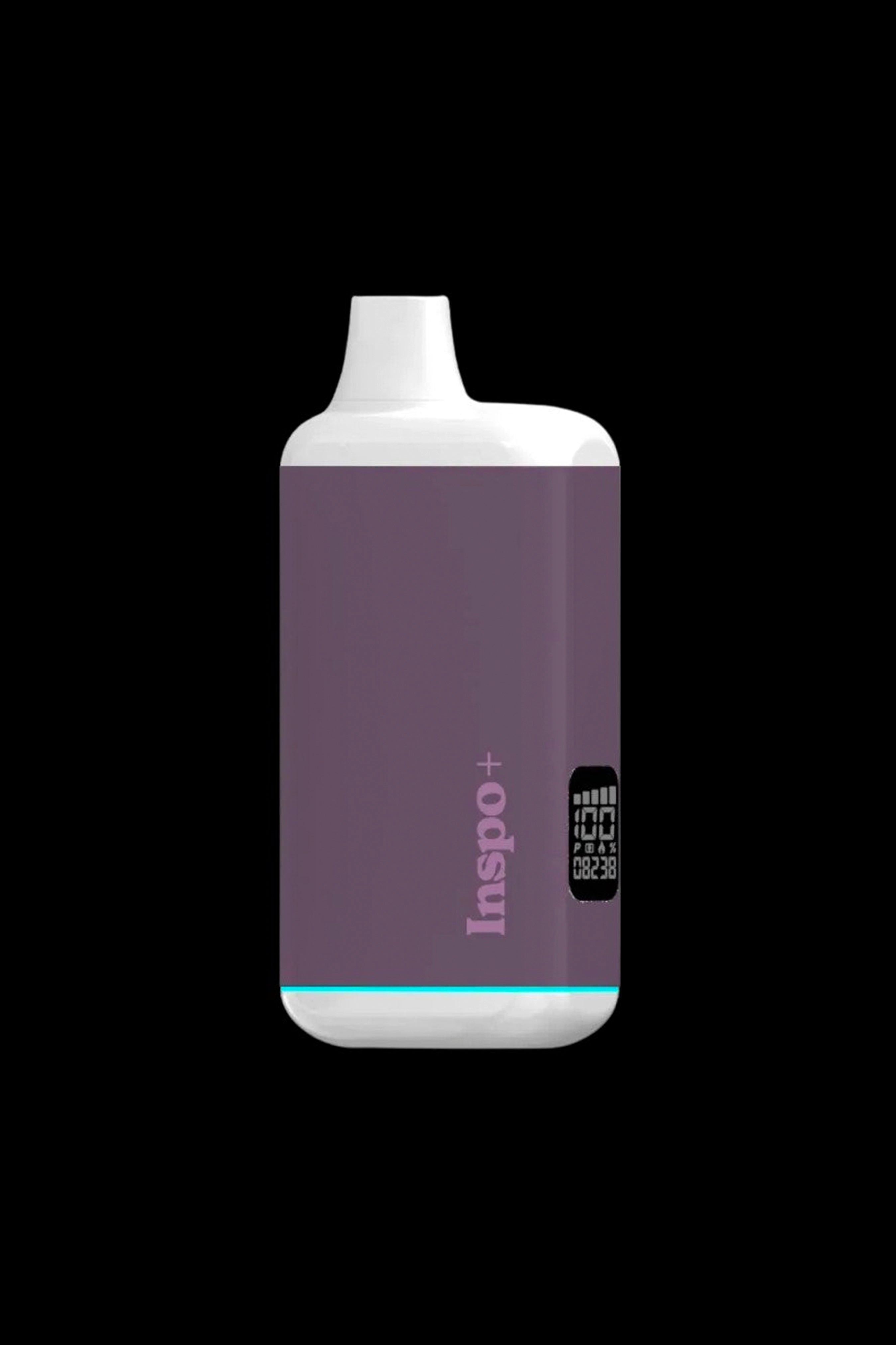 Purple cannabis vaporizer pen with digital display.