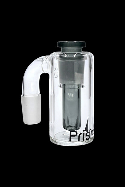 Clear glass bubbler with a built-in bowl, branded "Prism."