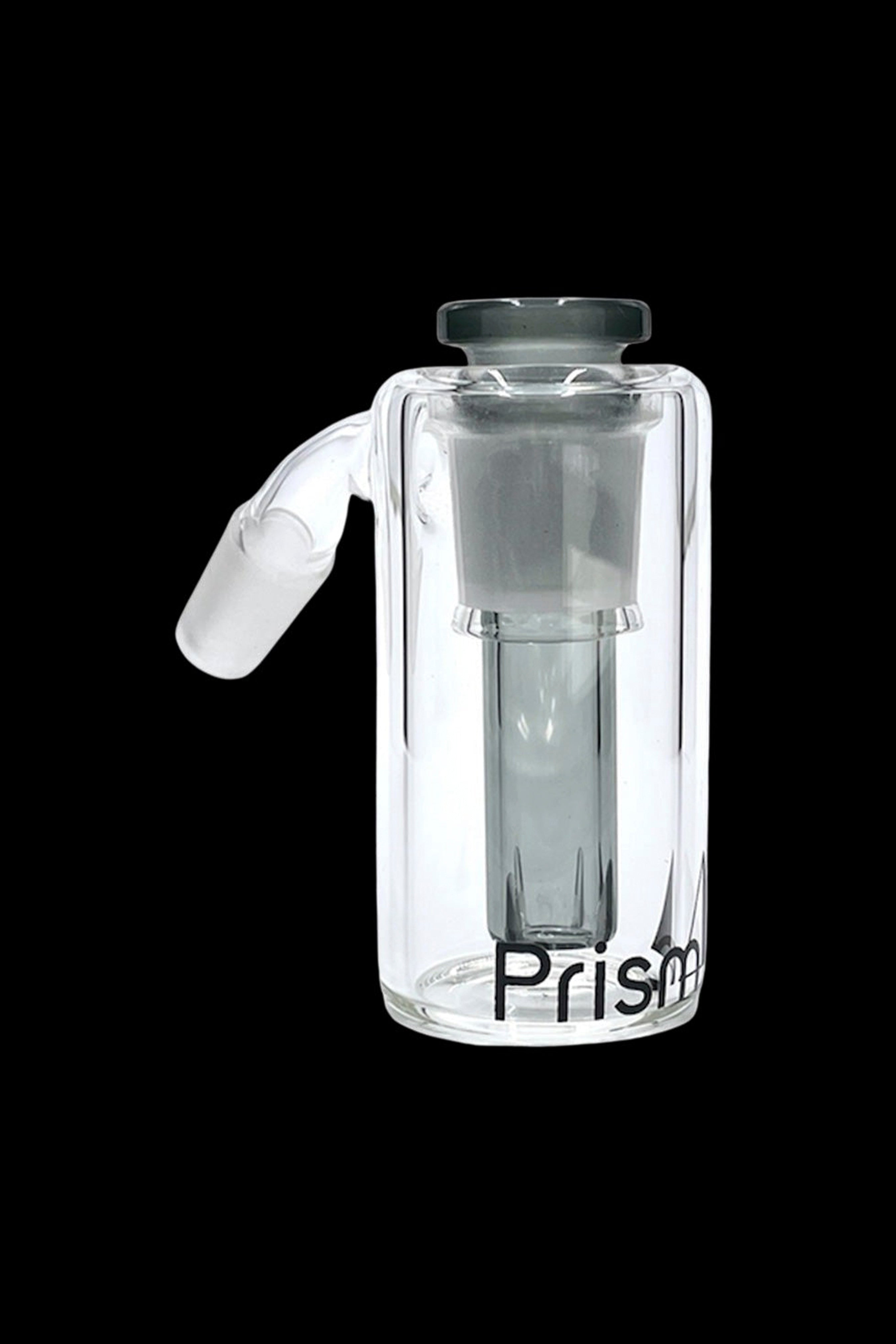 Clear glass bubbler with a downstem and the brand name "Prism" printed on the side.
