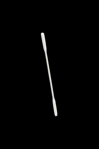 Single white swab photographed diagonally against a black background, Ooze Resolution Alcohol Micro Swabs – 100ct.